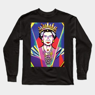 Queen Elizabeth II-Art Deco Long Sleeve T-Shirt